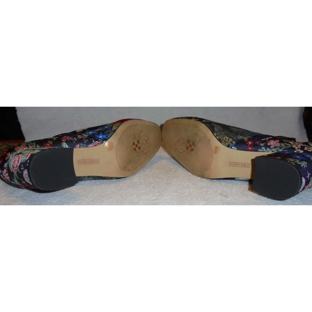 Vince Camuto Boots Floral Embroidered Block Heels‎ Womens 6.5M